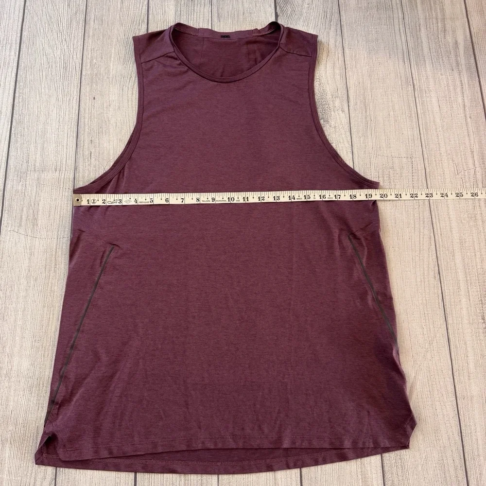 Lululemon Metal Vent Tech Sleeveless Tank Top Men's L Burgundy Heather Running
